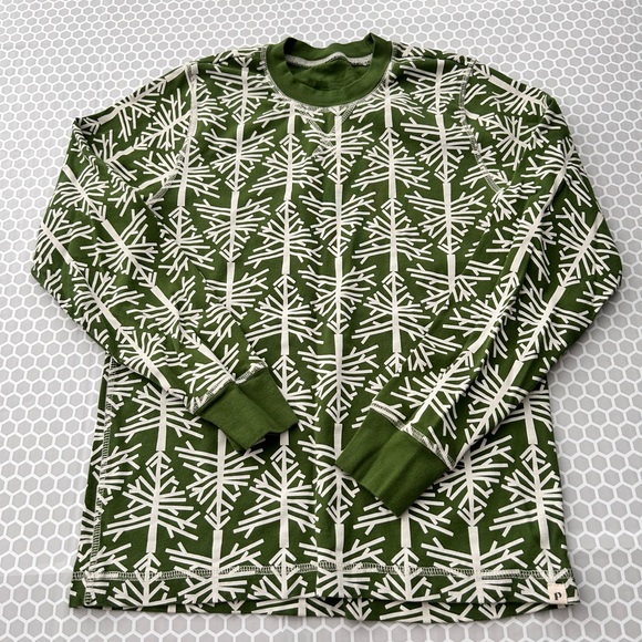 Pact Forest Green and White Tree Pajama Set 100 % Organic Cotton Size S - Picture 2 of 6